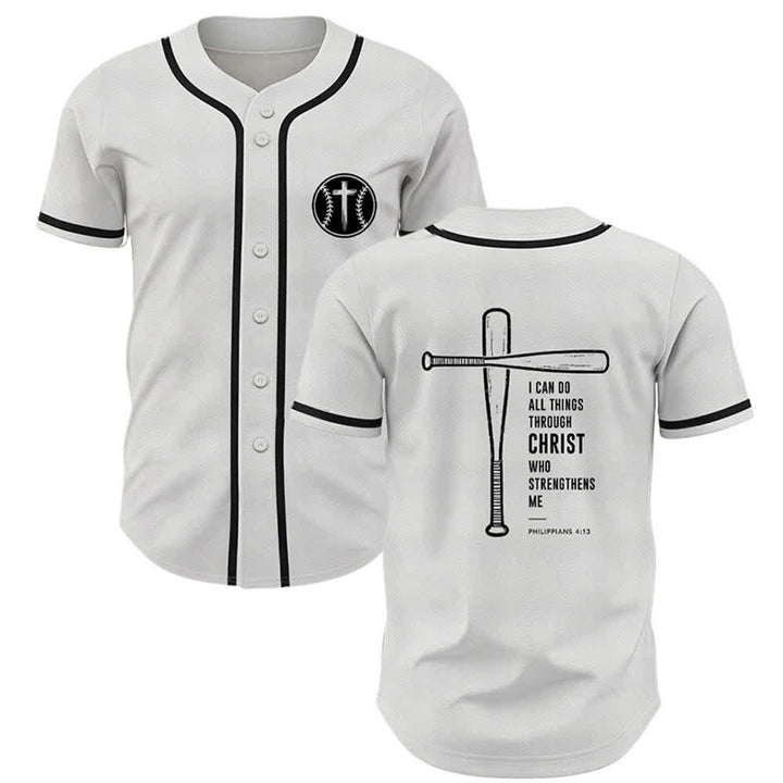 Christianartworkshop Maglia da baseball "Posso fare ogni cosa in Cristo" - Bianco - 5XL - image 7
