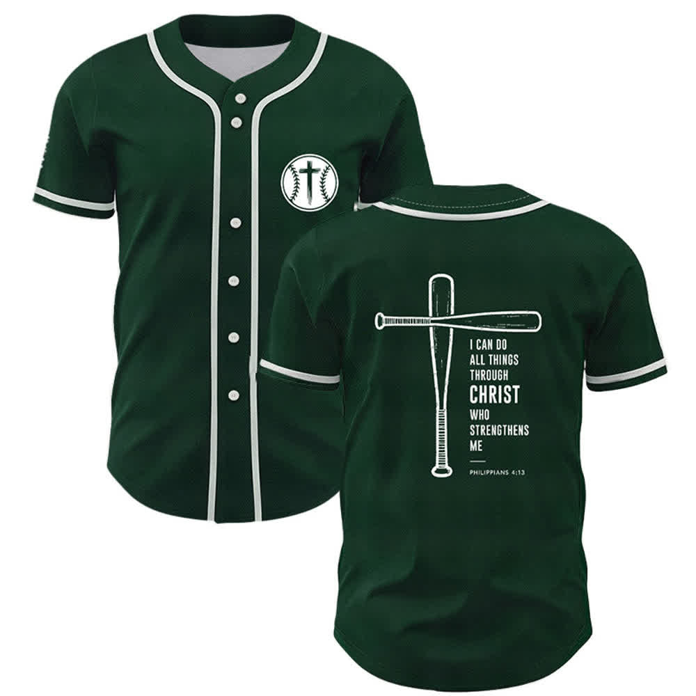 Christianartworkshop Maglia da baseball "Posso fare ogni cosa in Cristo" - Verde - 5XL - image 21
