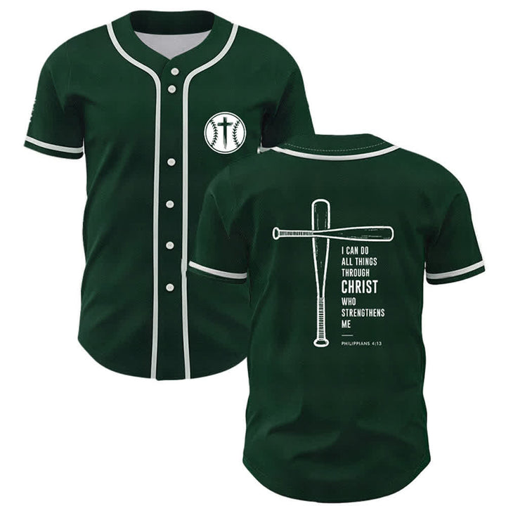 Christianartworkshop Maglia da baseball "Posso fare ogni cosa in Cristo" - Verde - 5XL - image 21