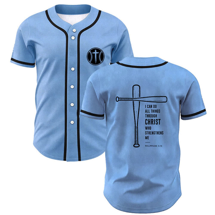 Christianartworkshop Maglia da baseball "Posso fare ogni cosa in Cristo" - Blu celeste - 5XL - image 49