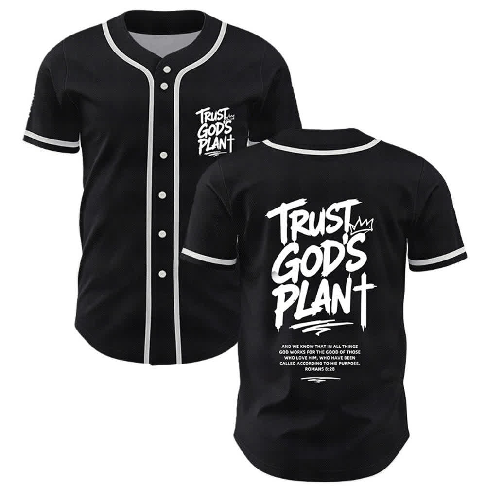 Christianartworkshop Affidati al piano di Dio Maglia da baseball con bottoni - Nero - 5XL - image 0