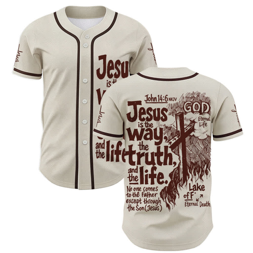 Christianartworkshop: maglia da baseball "Jesus Is The Way" - Beige - 5XL - image 0