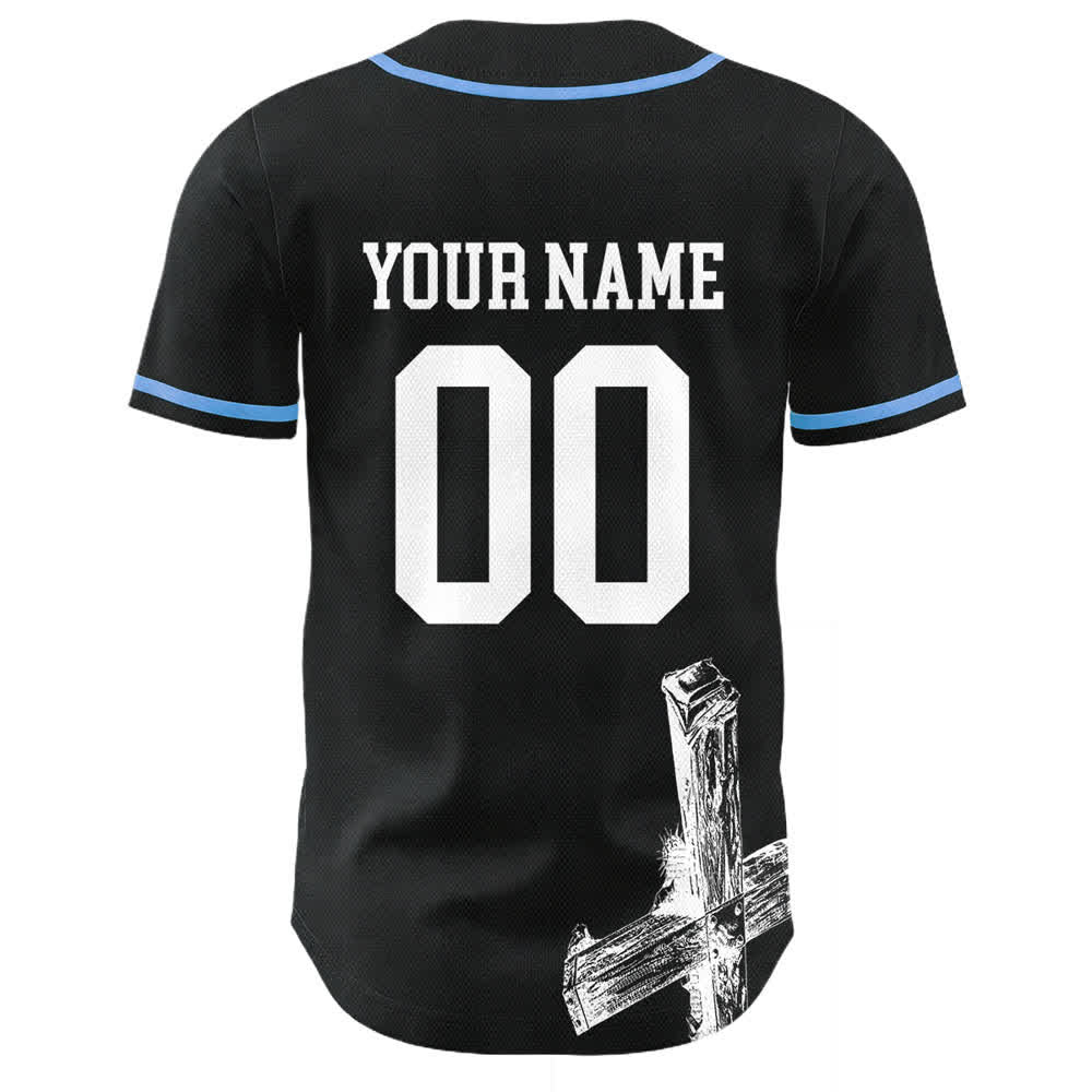 Christianartworkshop Maglia da baseball personalizzata con nome "Gesù salva" - image 4