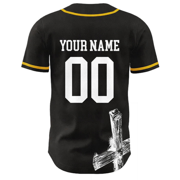 Christianartworkshop Maglia da baseball personalizzata con nome "Gesù salva" - image 1