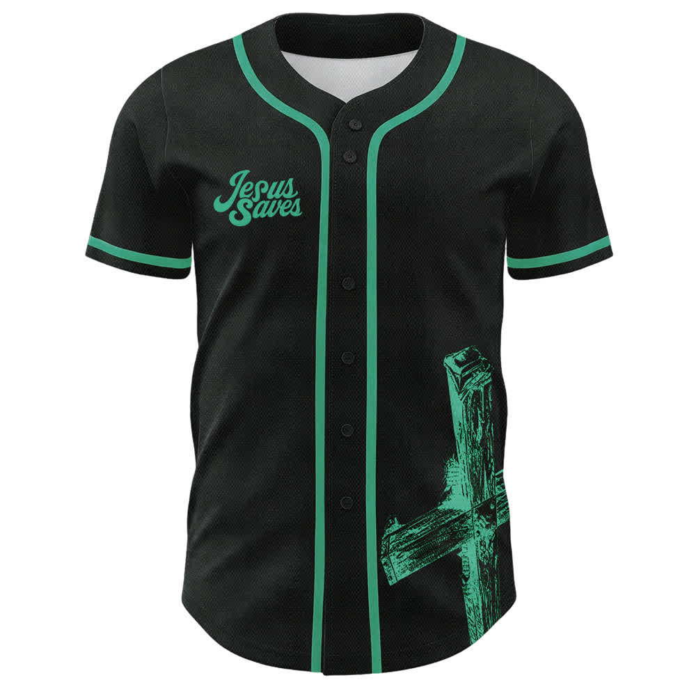 Christianartworkshop Maglia da baseball personalizzata con nome "Gesù salva" - image 8