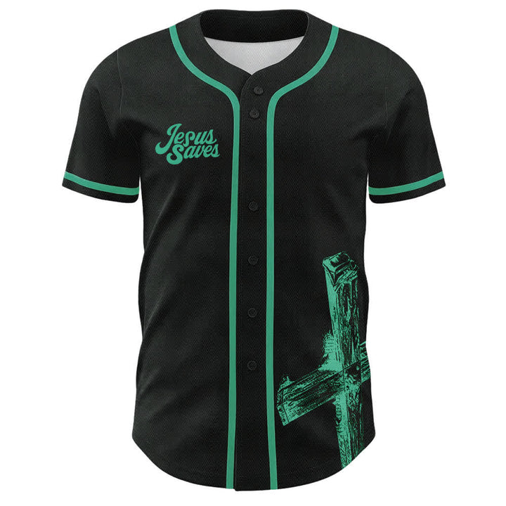 Christianartworkshop Maglia da baseball personalizzata con nome "Gesù salva" - image 8