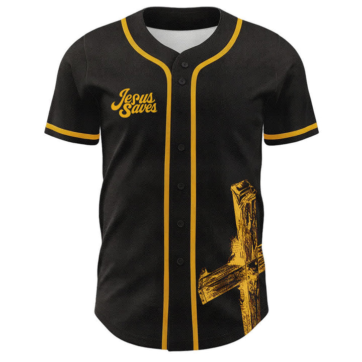 Christianartworkshop Maglia da baseball personalizzata con nome "Gesù salva" - image 2