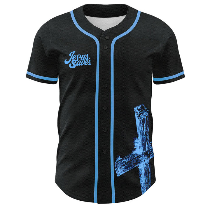 Christianartworkshop Maglia da baseball personalizzata con nome "Gesù salva" - image 5