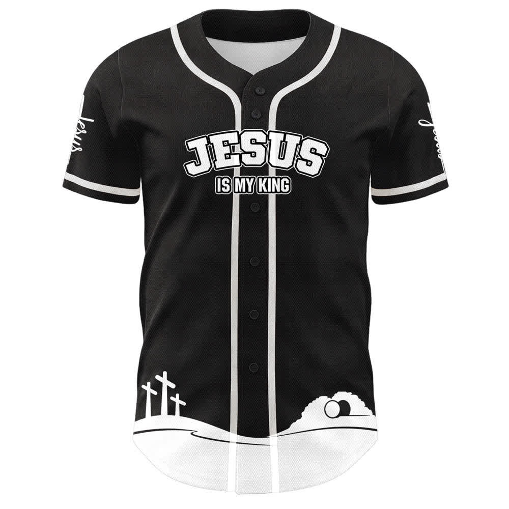 Christianartworkshop Gesù è il mio Re Maglia da baseball personalizzata con nome e numero - image 5