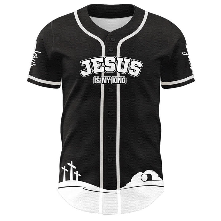 Christianartworkshop Gesù è il mio Re Maglia da baseball personalizzata con nome e numero - image 5