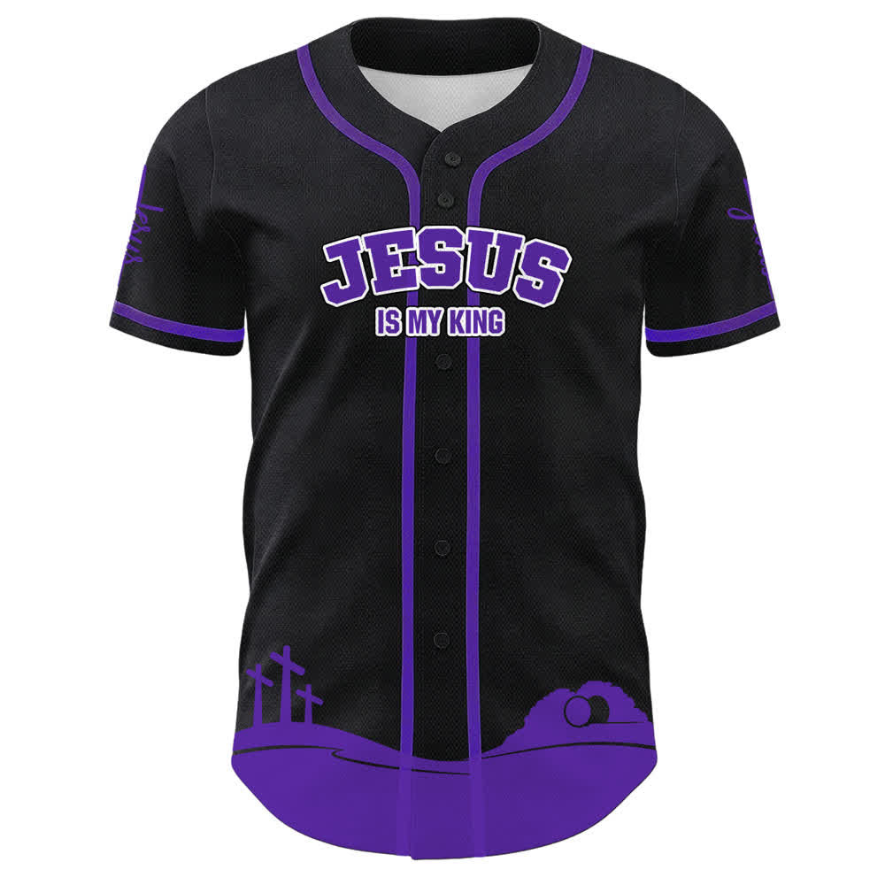 Christianartworkshop Gesù è il mio Re Maglia da baseball personalizzata con nome e numero - image 8