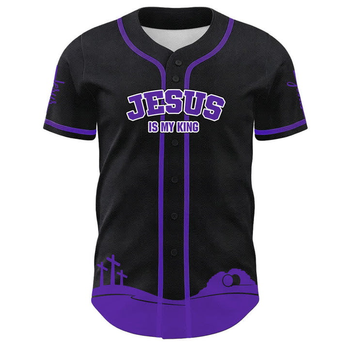 Christianartworkshop Gesù è il mio Re Maglia da baseball personalizzata con nome e numero - image 8