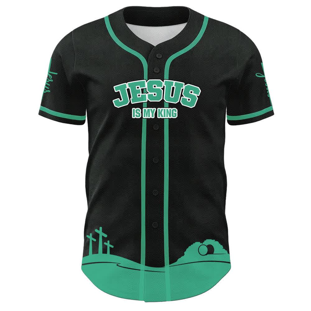 Christianartworkshop Gesù è il mio Re Maglia da baseball personalizzata con nome e numero - image 11