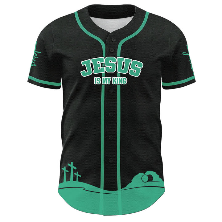 Christianartworkshop Gesù è il mio Re Maglia da baseball personalizzata con nome e numero - image 11