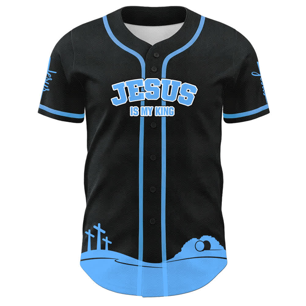 Christianartworkshop Gesù è il mio Re Maglia da baseball personalizzata con nome e numero - image 14