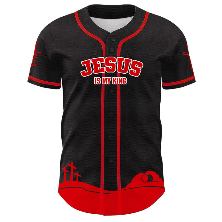 Christianartworkshop Gesù è il mio Re Maglia da baseball personalizzata con nome e numero - image 17