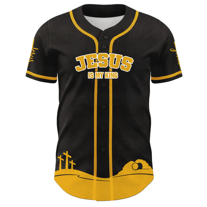 Christianartworkshop Gesù è il mio Re Maglia da baseball personalizzata con nome e numero - image 20