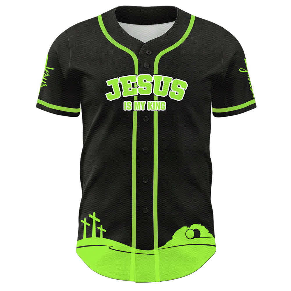 Christianartworkshop Gesù è il mio Re Maglia da baseball personalizzata con nome e numero - image 26