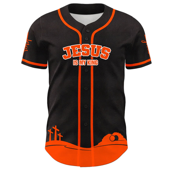 Christianartworkshop Gesù è il mio Re Maglia da baseball personalizzata con nome e numero - image 2