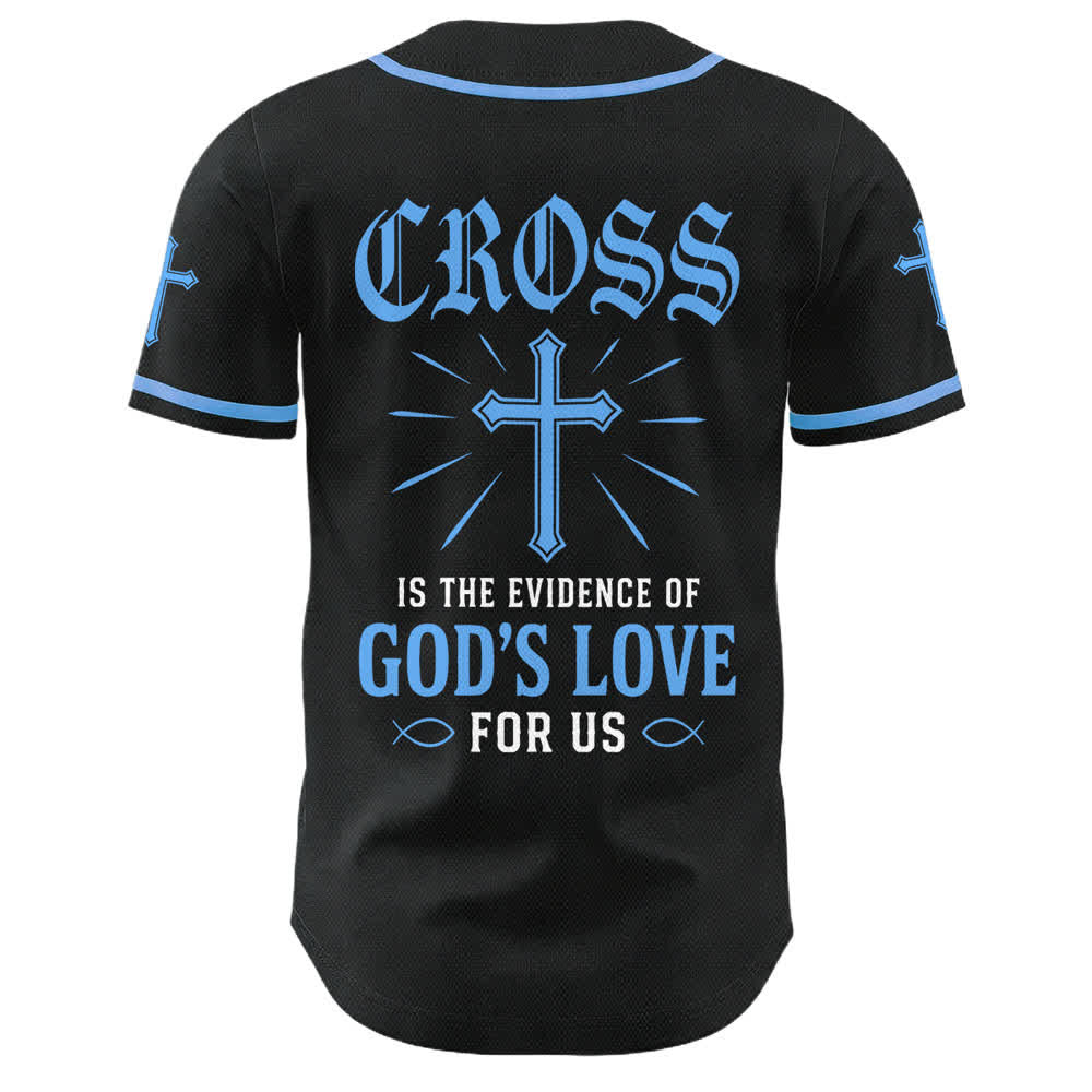 Christianartworkshop Maglia da baseball con croce di Gesù nera e oro con bottoni - image 16