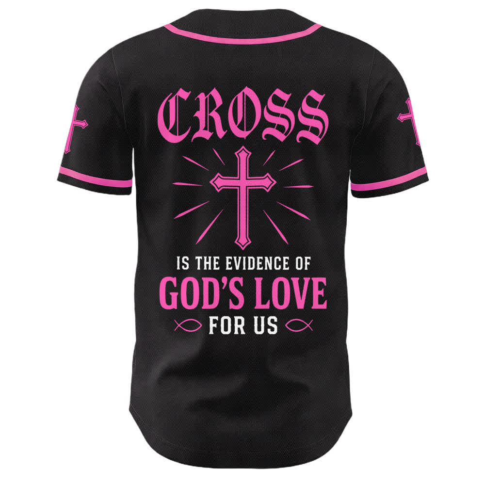 Christianartworkshop Maglia da baseball con croce di Gesù nera e oro con bottoni - image 10
