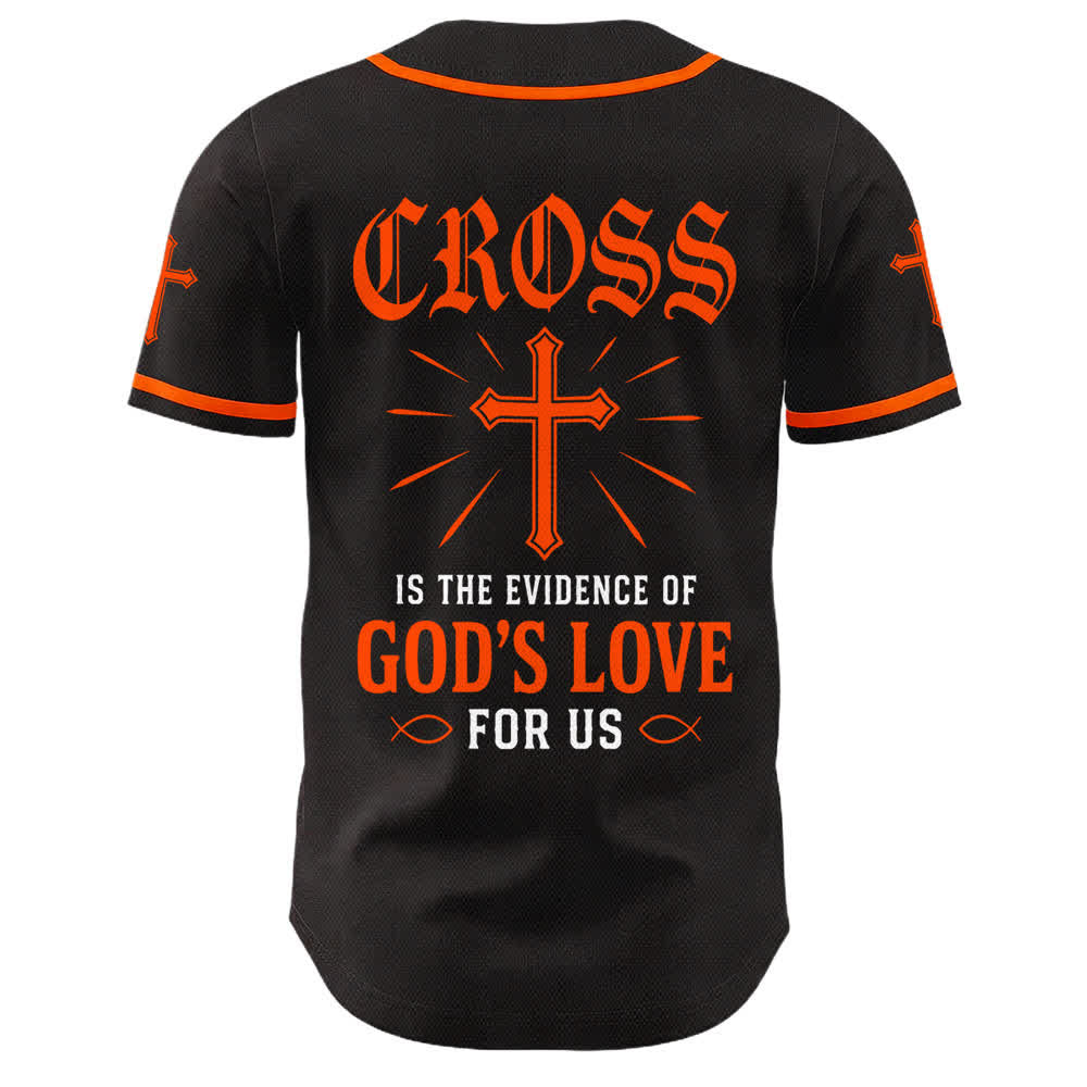Christianartworkshop Maglia da baseball con croce di Gesù nera e oro con bottoni - image 22