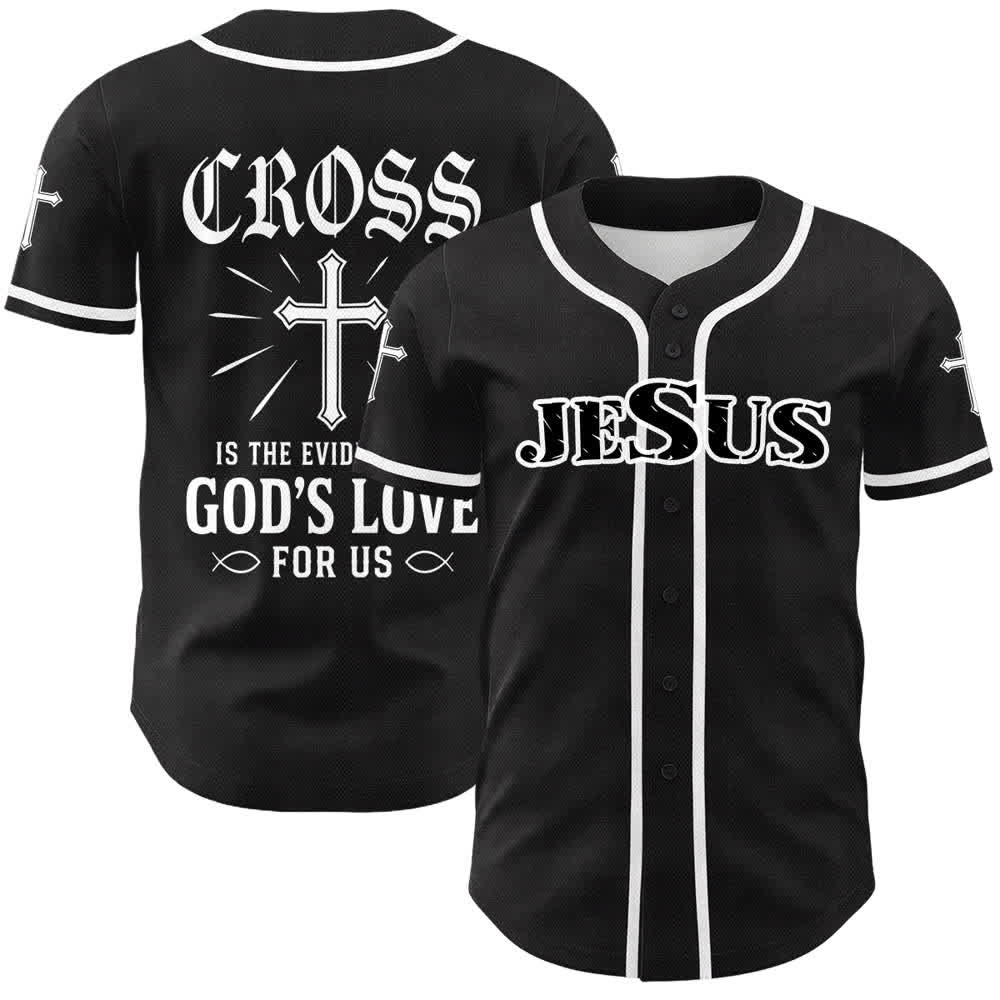 Christianartworkshop Maglia da baseball con croce di Gesù nera e oro con bottoni - Bianco - 5XL - image 3