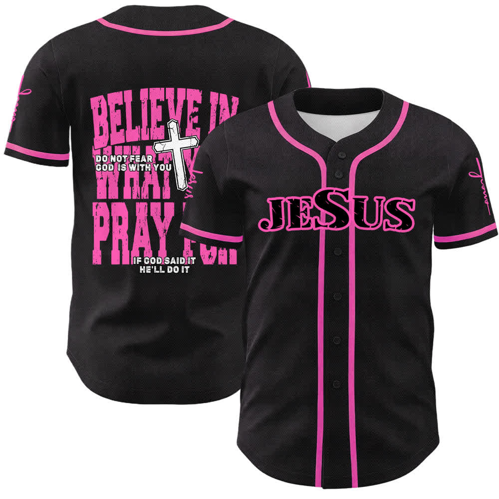 Christianartworkshop Maglia da baseball con bottoni neri e rossi di Gesù - Rosa - 5XL - image 12