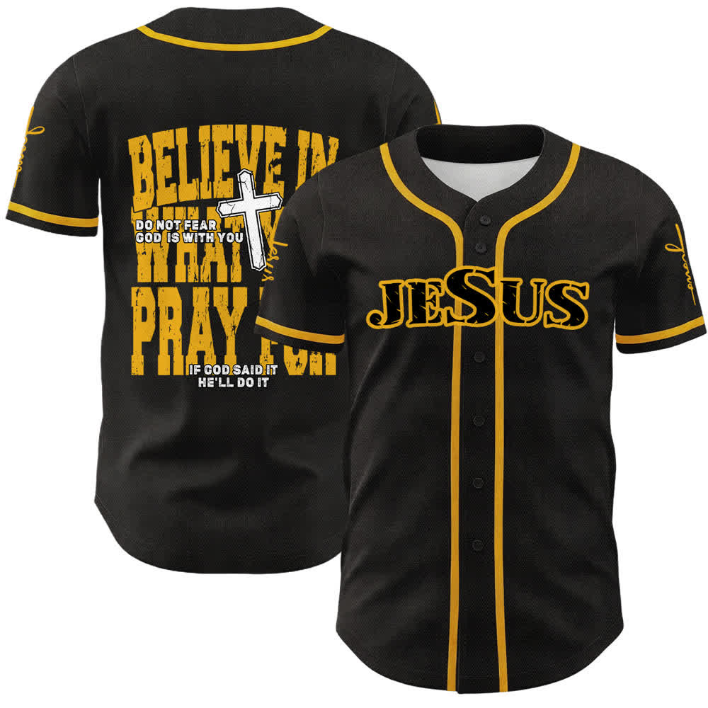 Christianartworkshop Maglia da baseball con bottoni neri e rossi di Gesù - Giallo - 5XL - image 18