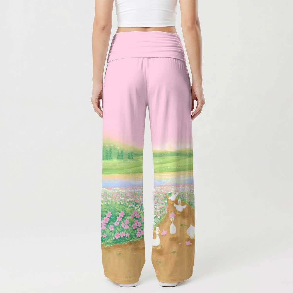 Christianartworkshop Pantaloni da donna a gamba larga con stampa pastorale Child Of God - image 2