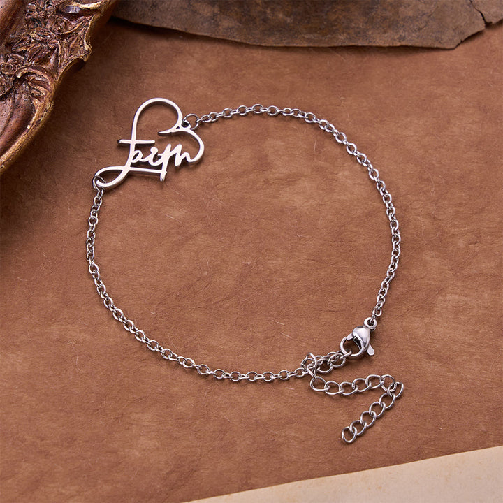Christianartworkshop Collana con ciondolo a forma di cuore traforato con scritta "Faith": emblema di una speranza celeste duratura. - Argento - image 0