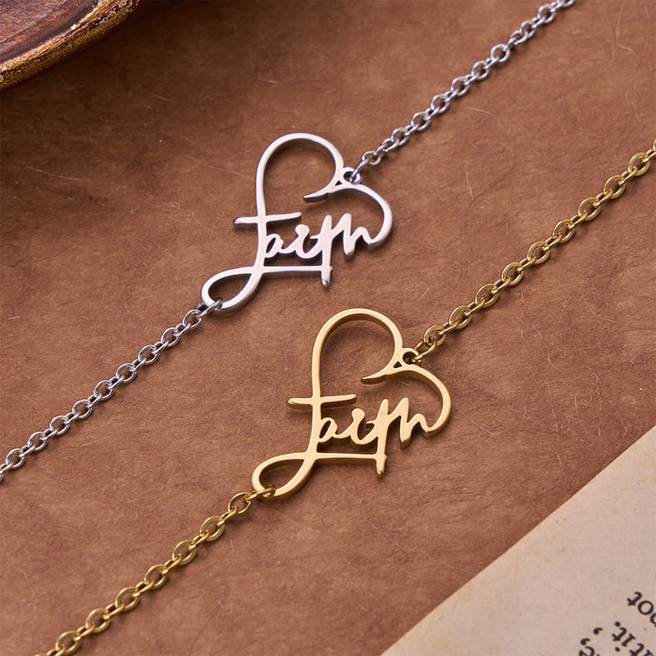 Christianartworkshop Collana con ciondolo a forma di cuore traforato con scritta "Faith": emblema di una speranza celeste duratura. - image 6