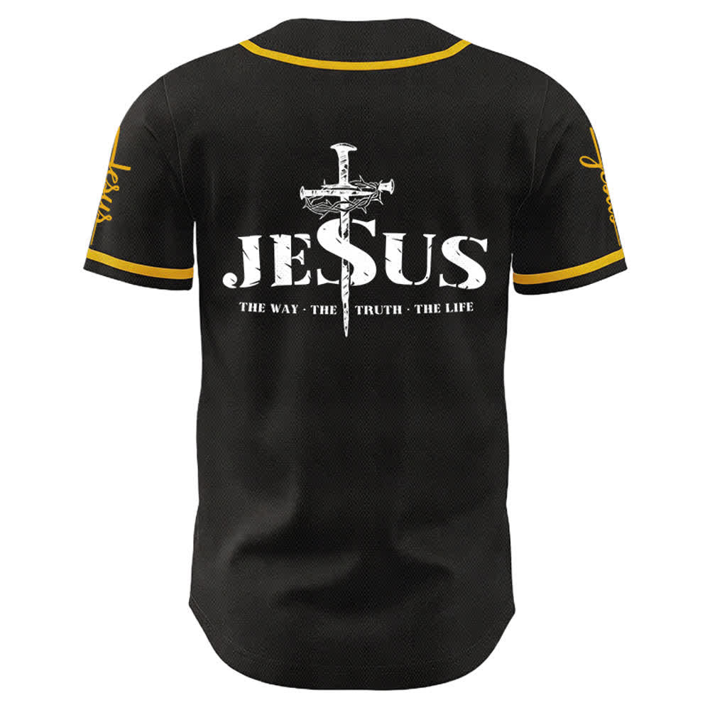 Christianartworkshop Maglia da baseball con croce di Gesù, chiodo e corona di spine - image 3
