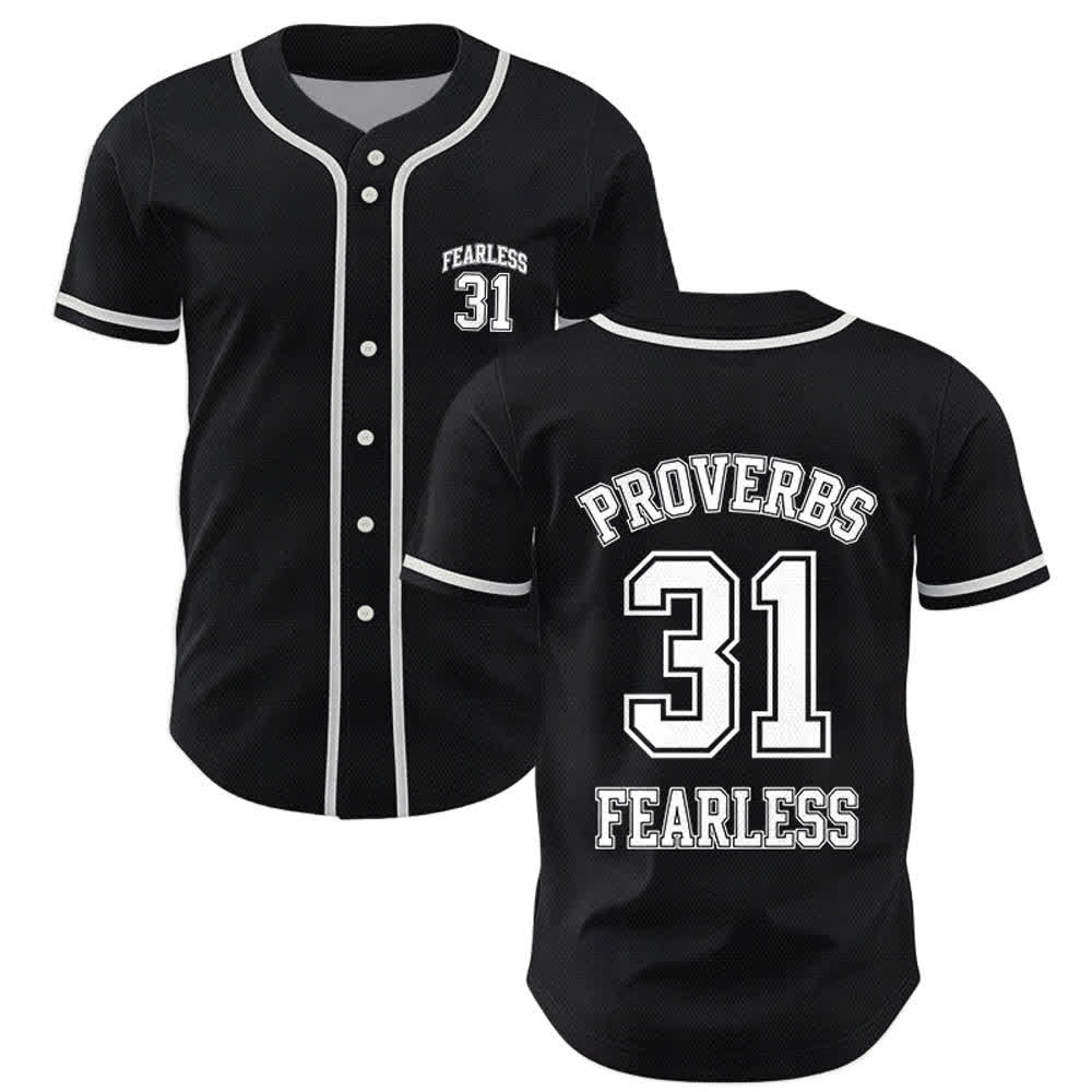 Christianartworkshop Proverbi 31 Fede Intrepida Maglia da baseball unisex con grafica - Nero - 5XL - image 0