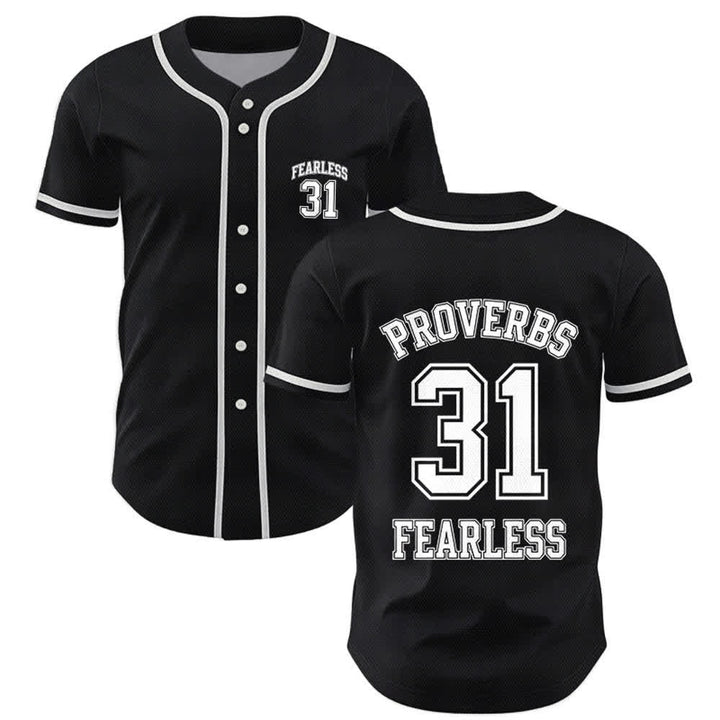 Christianartworkshop Proverbi 31 Fede Intrepida Maglia da baseball unisex con grafica - Nero - 5XL - image 0