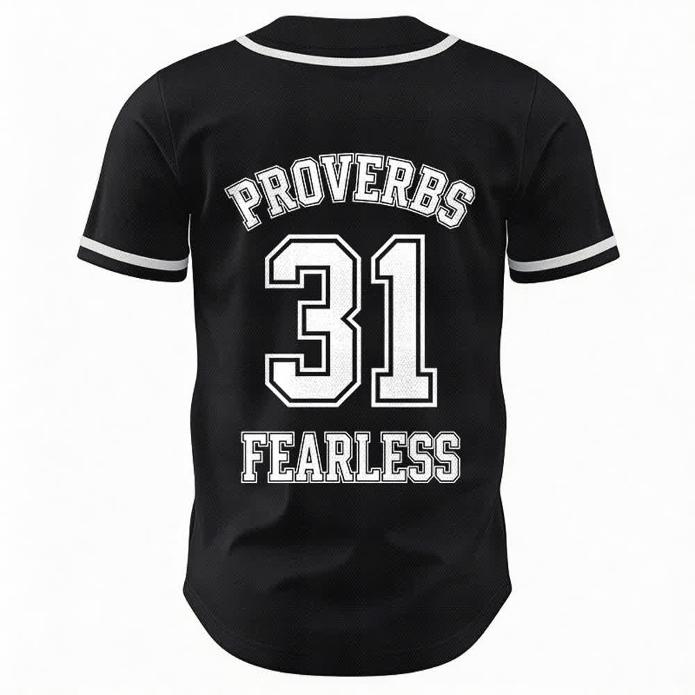 Christianartworkshop Proverbi 31 Fede Intrepida Maglia da baseball unisex con grafica - image 1