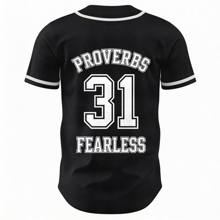 Christianartworkshop Proverbi 31 Fede Intrepida Maglia da baseball unisex con grafica - image 1