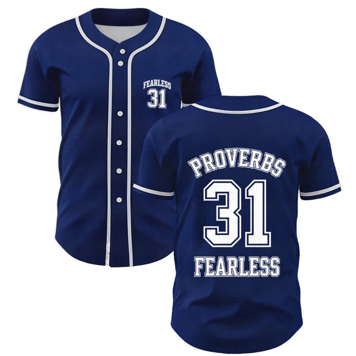 Christianartworkshop Proverbi 31 Fede Intrepida Maglia da baseball unisex con grafica - Blu navy - 5XL - image 14