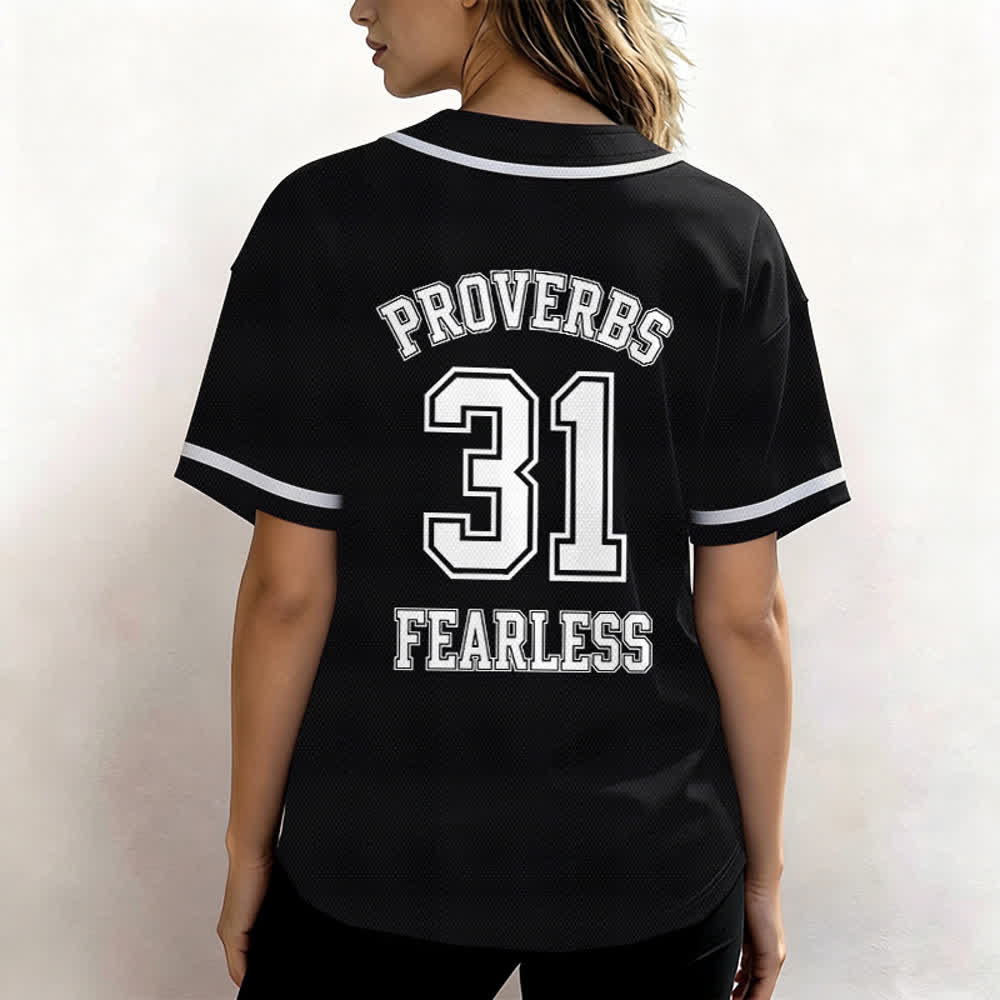 Christianartworkshop Proverbi 31 Fede Intrepida Maglia da baseball unisex con grafica - image 5