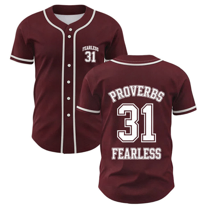 Christianartworkshop Proverbi 31 Fede Intrepida Maglia da baseball unisex con grafica - Vino - 5XL - image 28