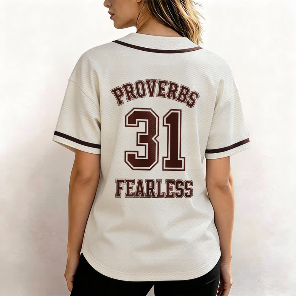 Christianartworkshop Proverbi 31 Fede Intrepida Maglia da baseball unisex con grafica - image 26