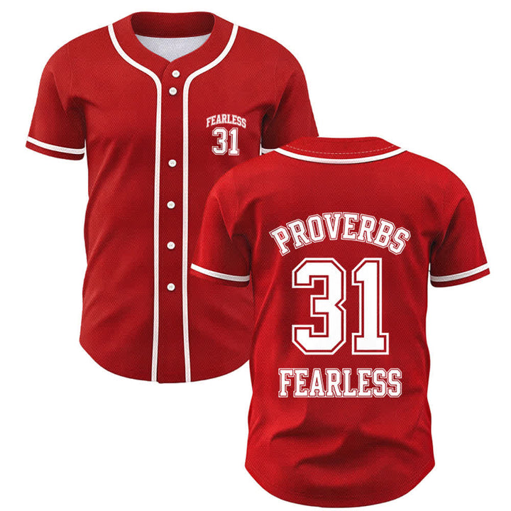 Christianartworkshop Proverbi 31 Fede Intrepida Maglia da baseball unisex con grafica - Rosso - 5XL - image 49
