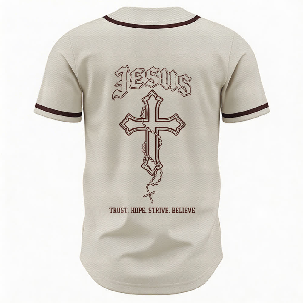 Christianartworkshop Trust Hope Strive Believe All In God's Hands Faith Motif Maglia da baseball unisex - image 30
