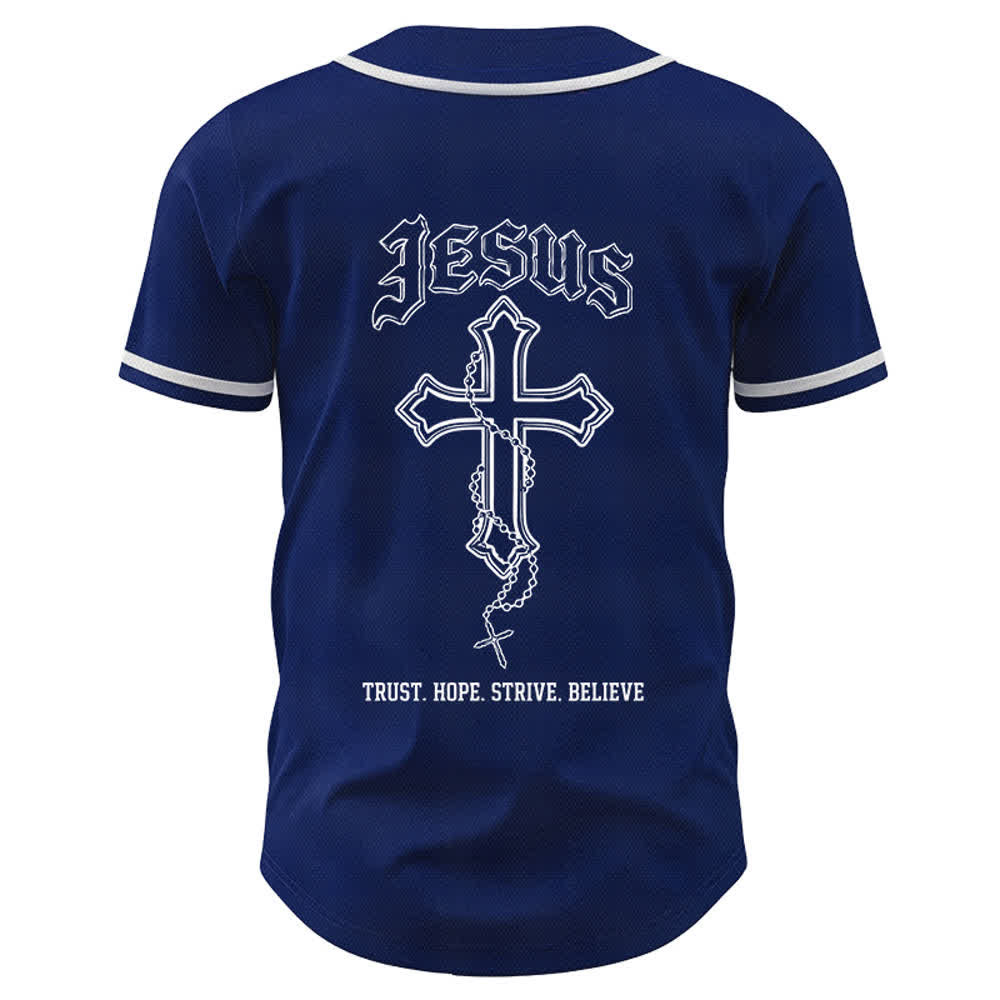 Christianartworkshop Trust Hope Strive Believe All In God's Hands Faith Motif Maglia da baseball unisex - image 23