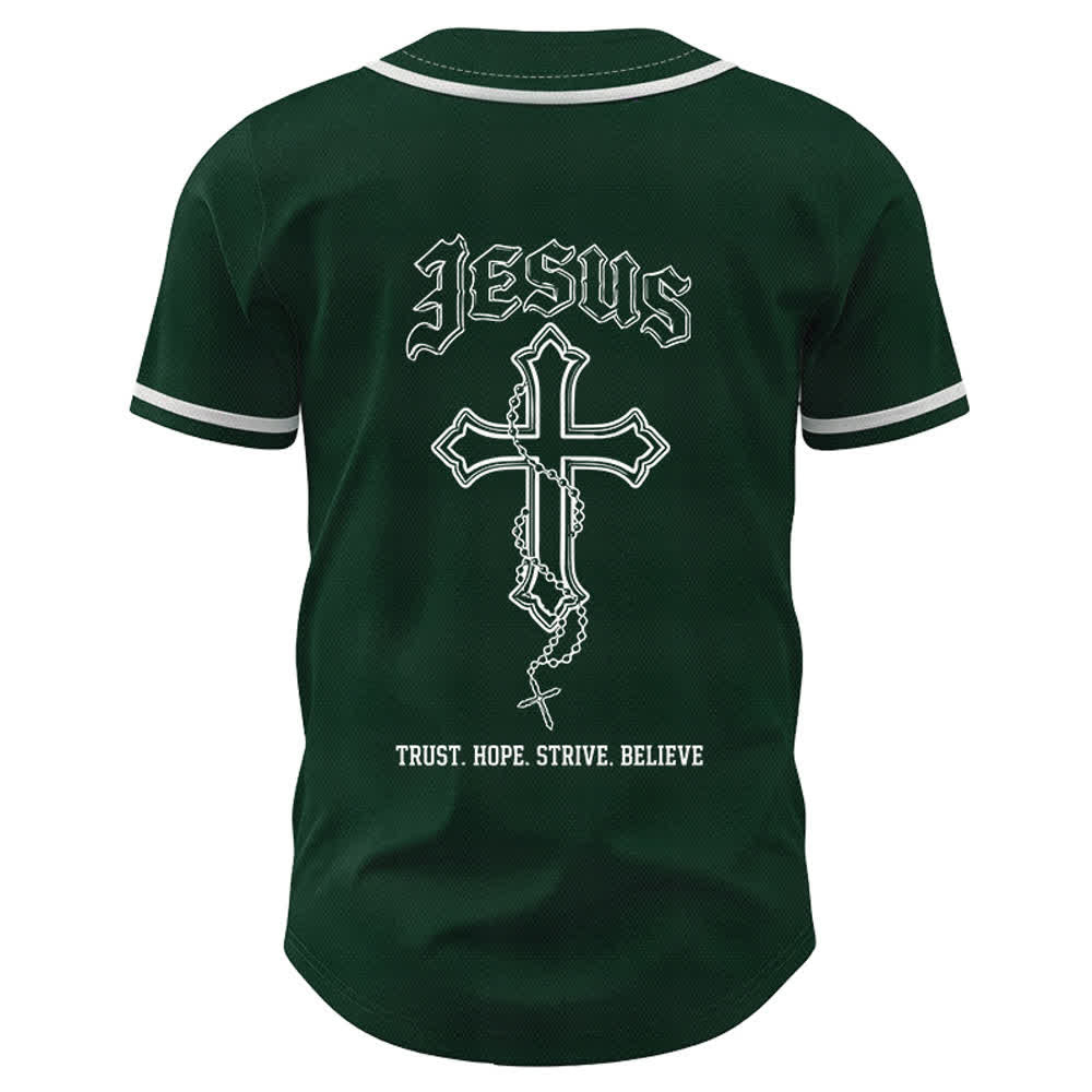 Christianartworkshop Trust Hope Strive Believe All In God's Hands Faith Motif Maglia da baseball unisex - image 44