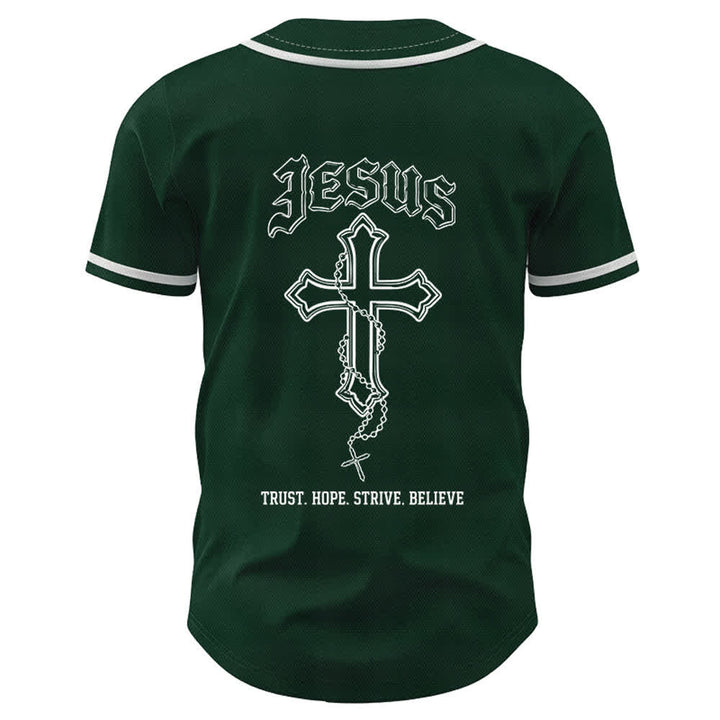 Christianartworkshop Trust Hope Strive Believe All In God's Hands Faith Motif Maglia da baseball unisex - image 44