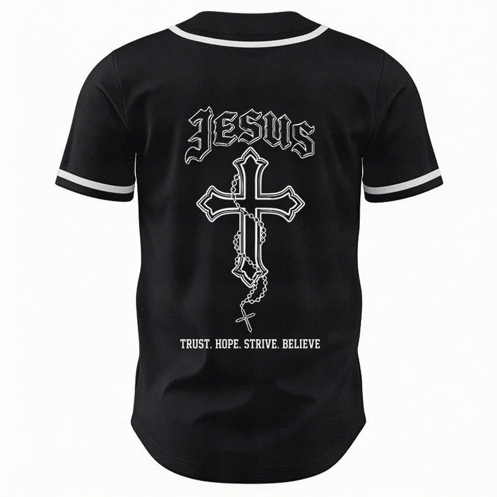Christianartworkshop Trust Hope Strive Believe All In God's Hands Faith Motif Maglia da baseball unisex - image 9
