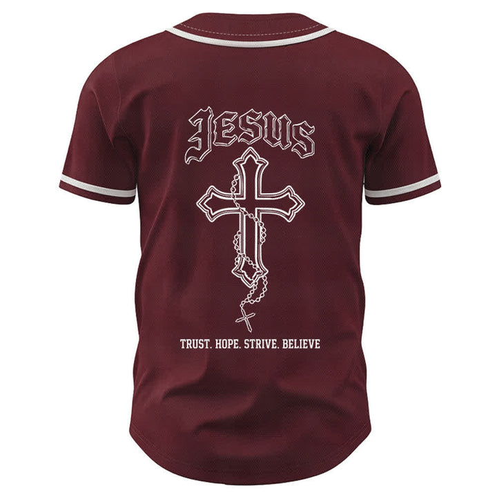 Christianartworkshop Trust Hope Strive Believe All In God's Hands Faith Motif Maglia da baseball unisex - image 2
