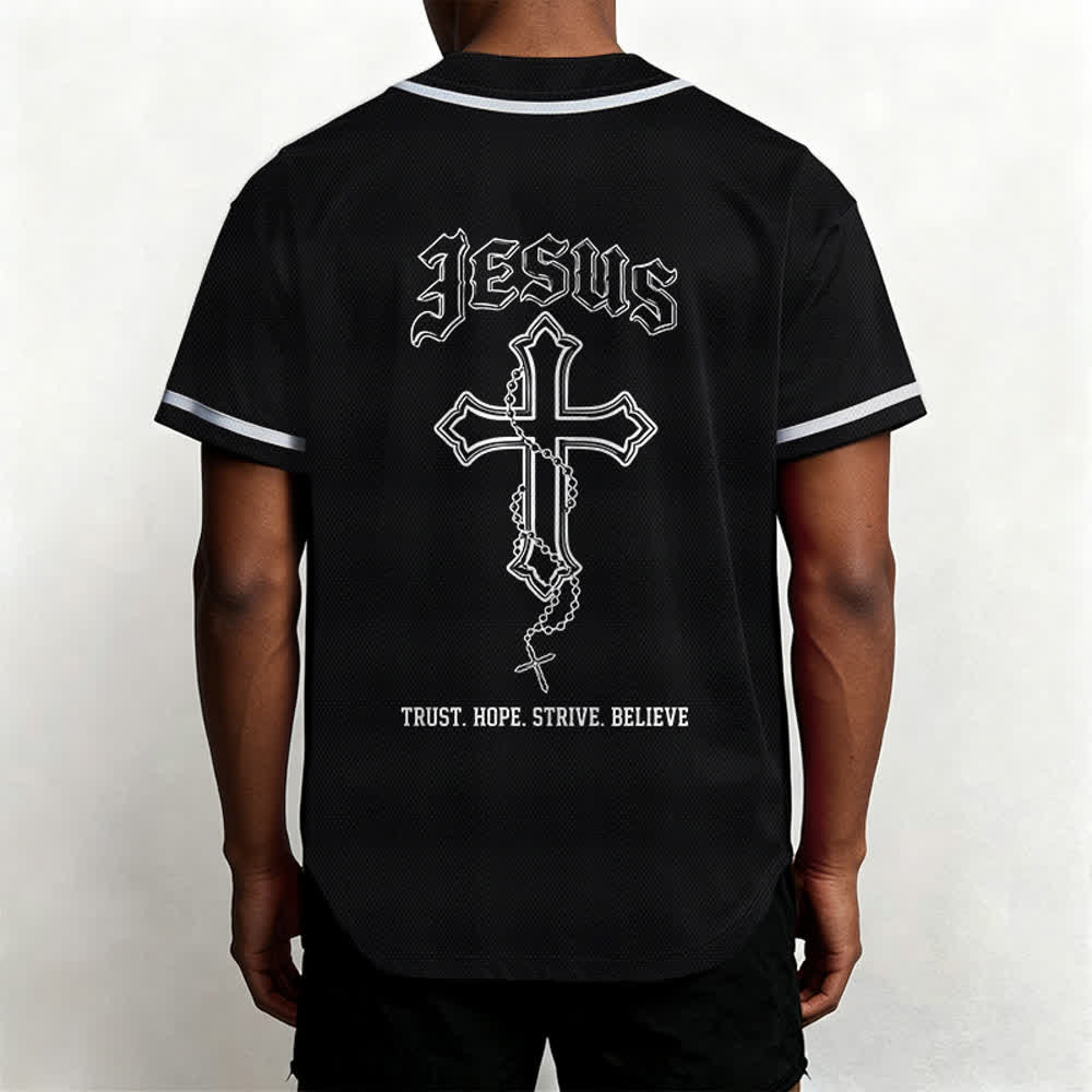 Christianartworkshop Trust Hope Strive Believe All In God's Hands Faith Motif Maglia da baseball unisex - image 11