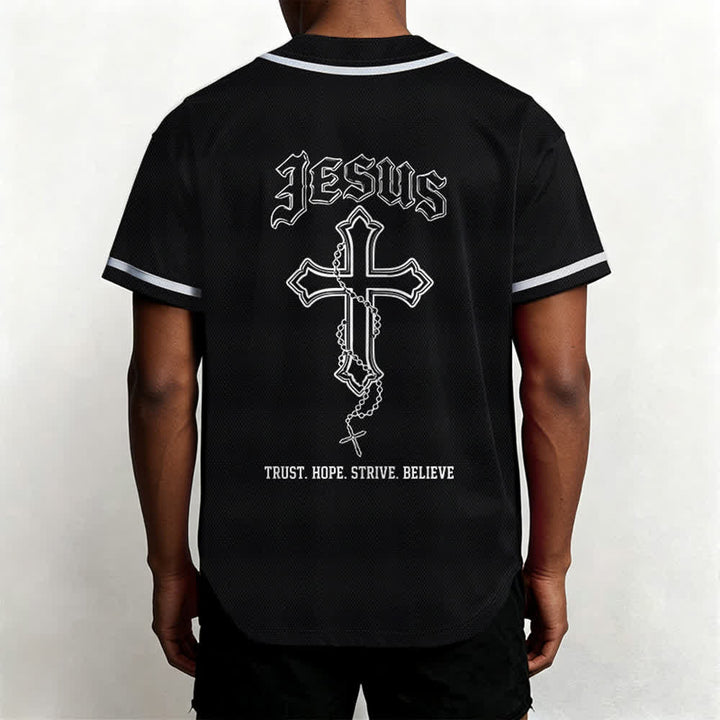 Christianartworkshop Trust Hope Strive Believe All In God's Hands Faith Motif Maglia da baseball unisex - image 11